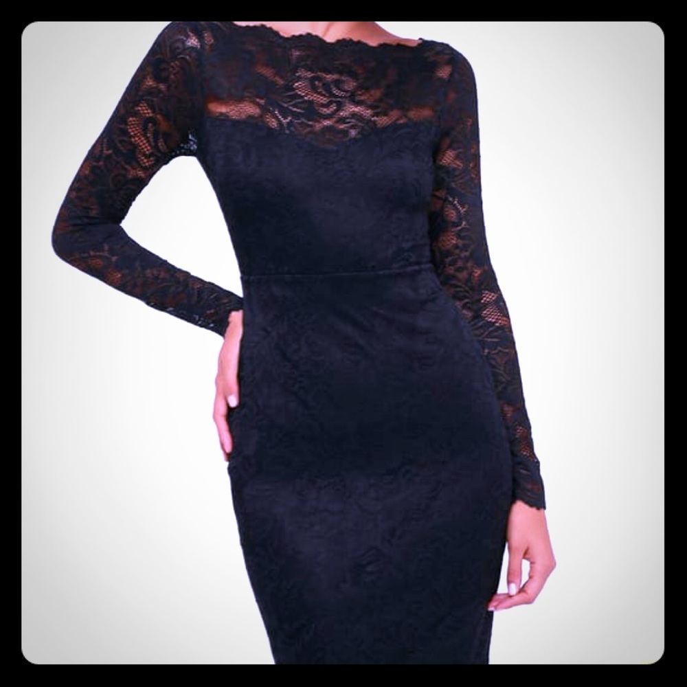 Black lace long sleeve size XL -still in package